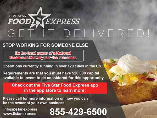 Five Star Food Express delivery advertisement